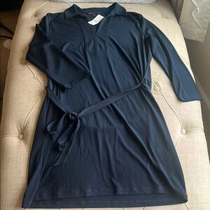 Brooks Brothers Navy Blue Belted Dress